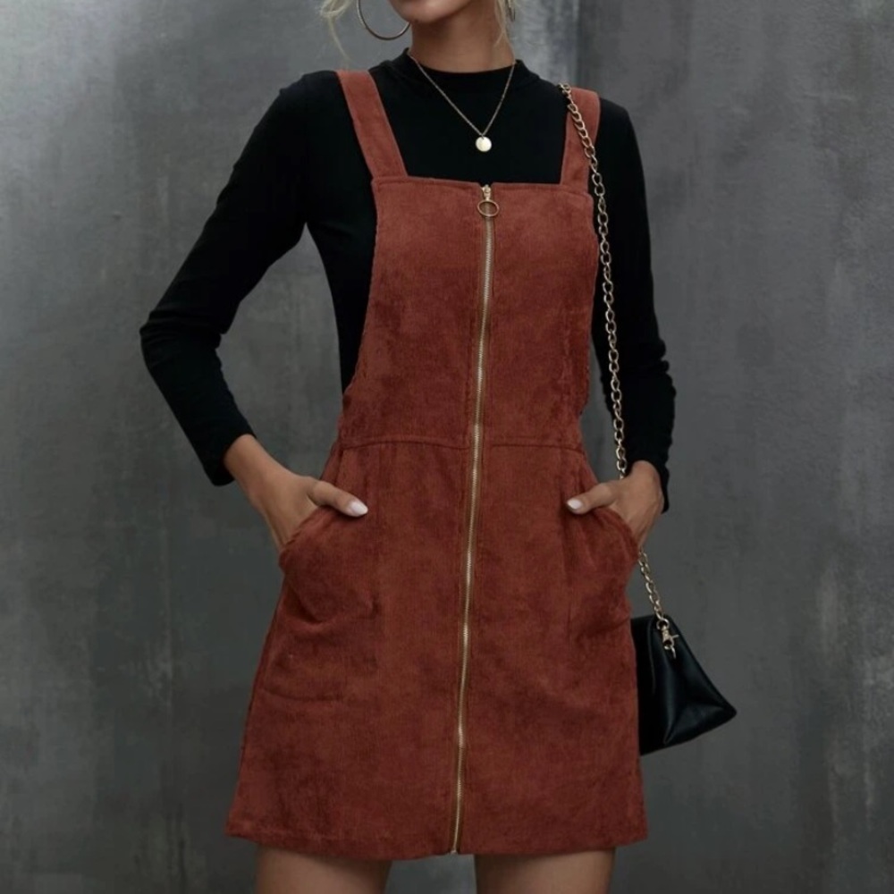 Corduroy zip up jumper